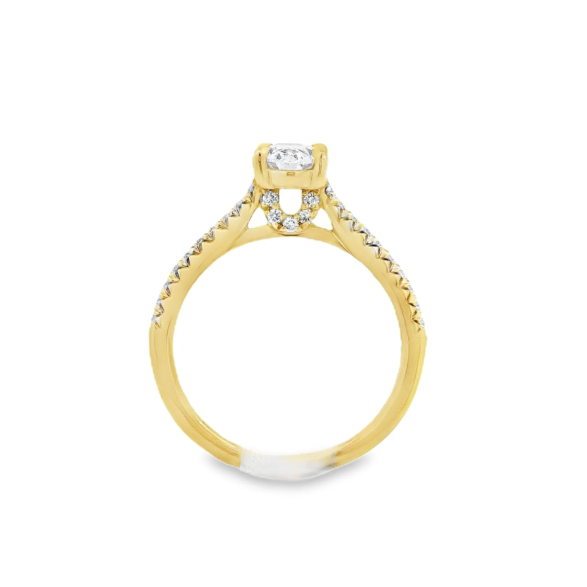 14K Yellow Round Diamond 0.48Ct Solitaire Engagement Ring