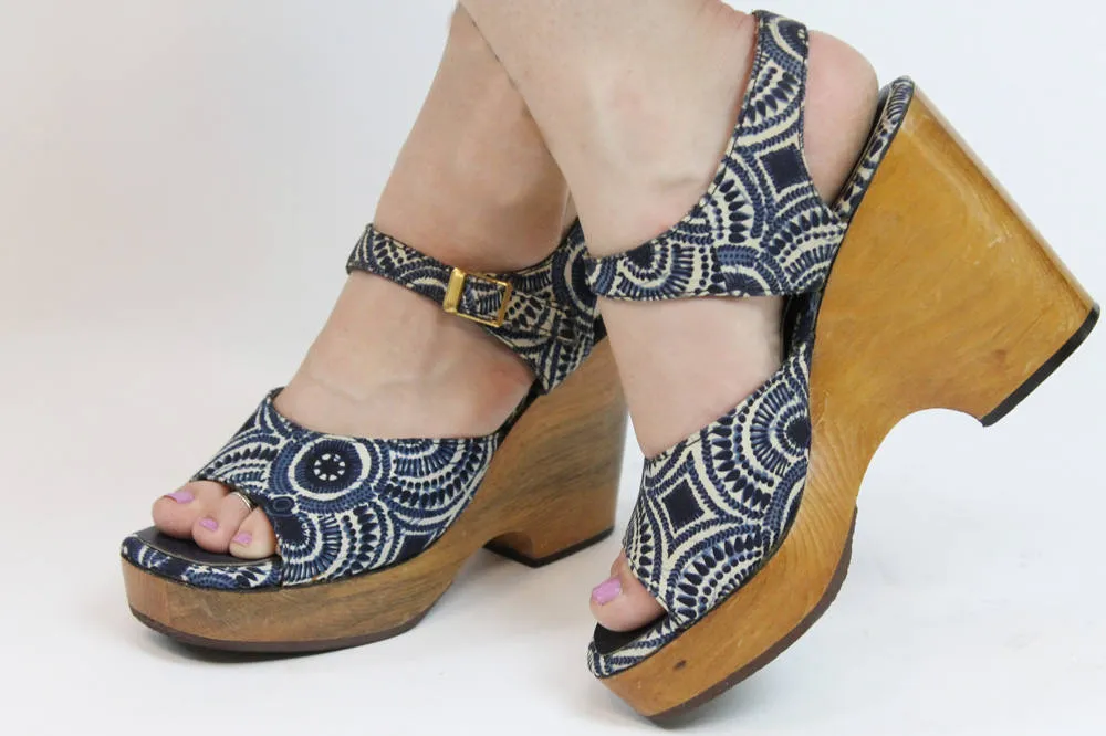 1970s Bare Trap wood wedges size 7 us | new spring summer