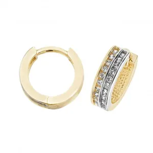 9ct Yellow Gold Hinged Zirconia Earrings ER1077