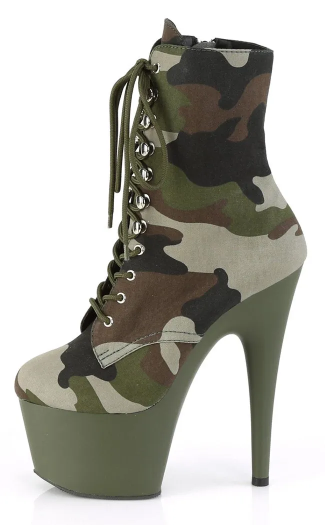 ADORE-1020CAMO Green Camo Ankle Boots