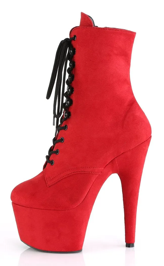 ADORE-1020FS Red Suede Ankle Boots