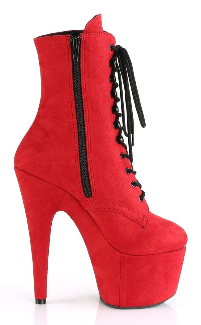 ADORE-1020FS Red Suede Ankle Boots