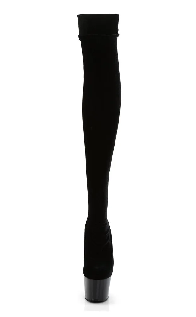 ADORE-3002 Black Velvet Thigh High Boots