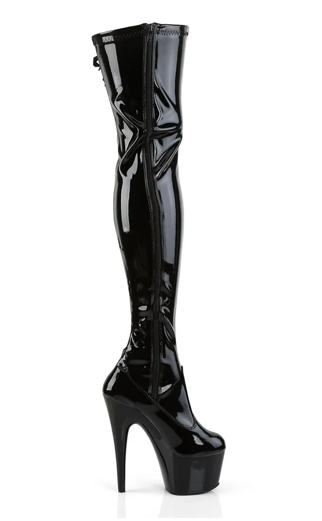 ADORE-3050 Black Patent Thigh High Boots