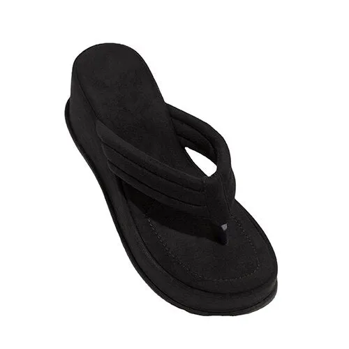 Amozae-Back to school  Women's Flip Flops Women Platform Slippers Female Wedges Solid Casual Slides Ladies Summer Beach Shoes Plus Size Footwear