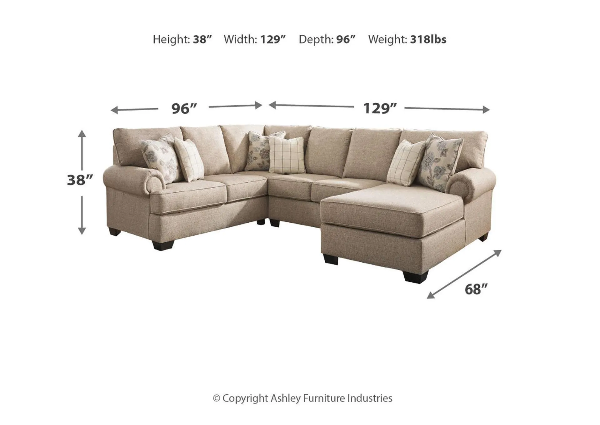 Baceno 3-Piece Sectional with Chaise