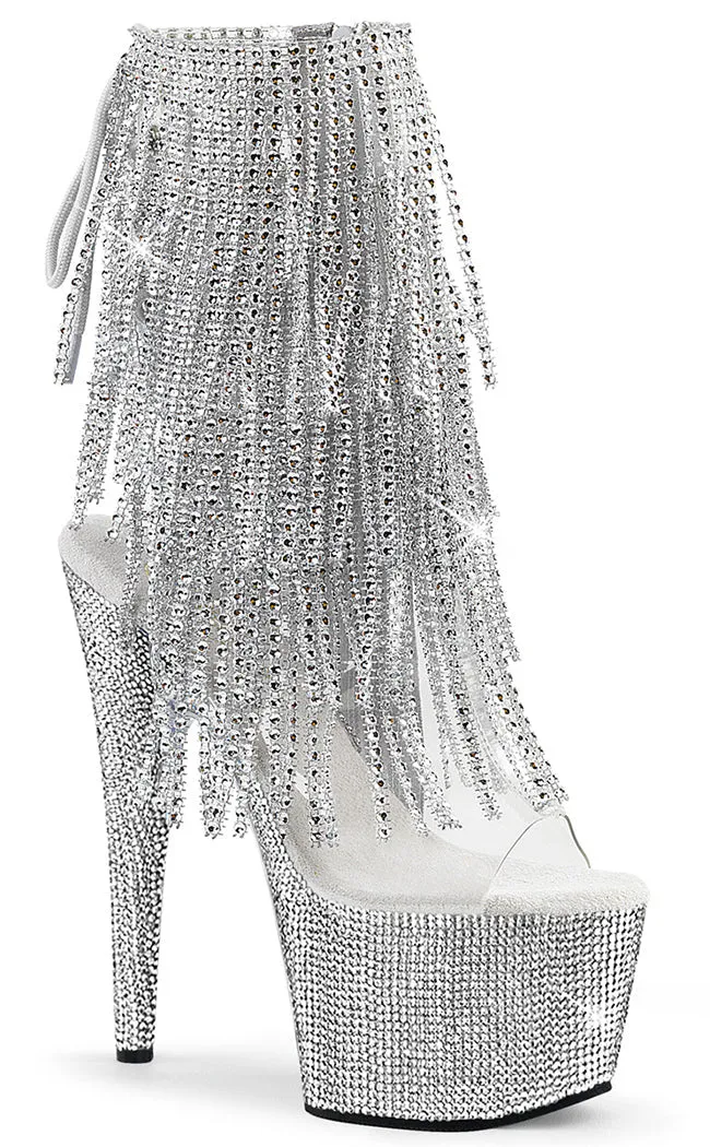 BEJEWELED-1017RSF-7 Clear & Silver Rhinestone Boots