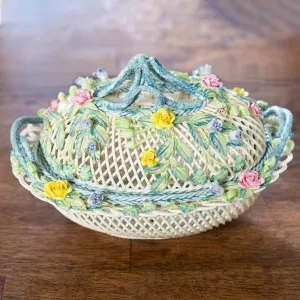 Belleek Classic Oval Covered Basket