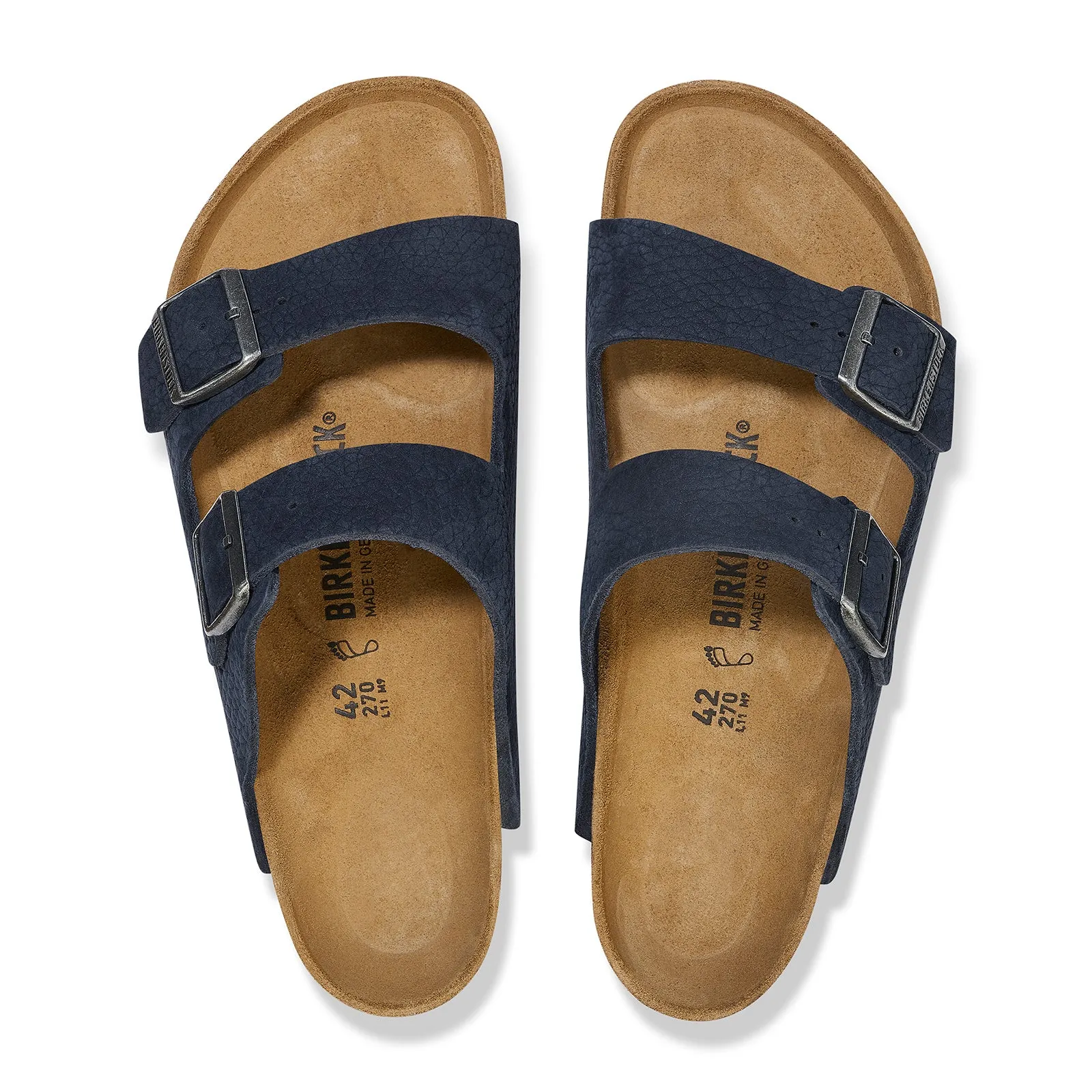 Birkenstock Arizona Slide Sandal (Men) - Desert Buck Midnight Nubuck