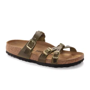 Birkenstock Franca Braid Slide Sandal (Women) - Green Olive Oiled Leather