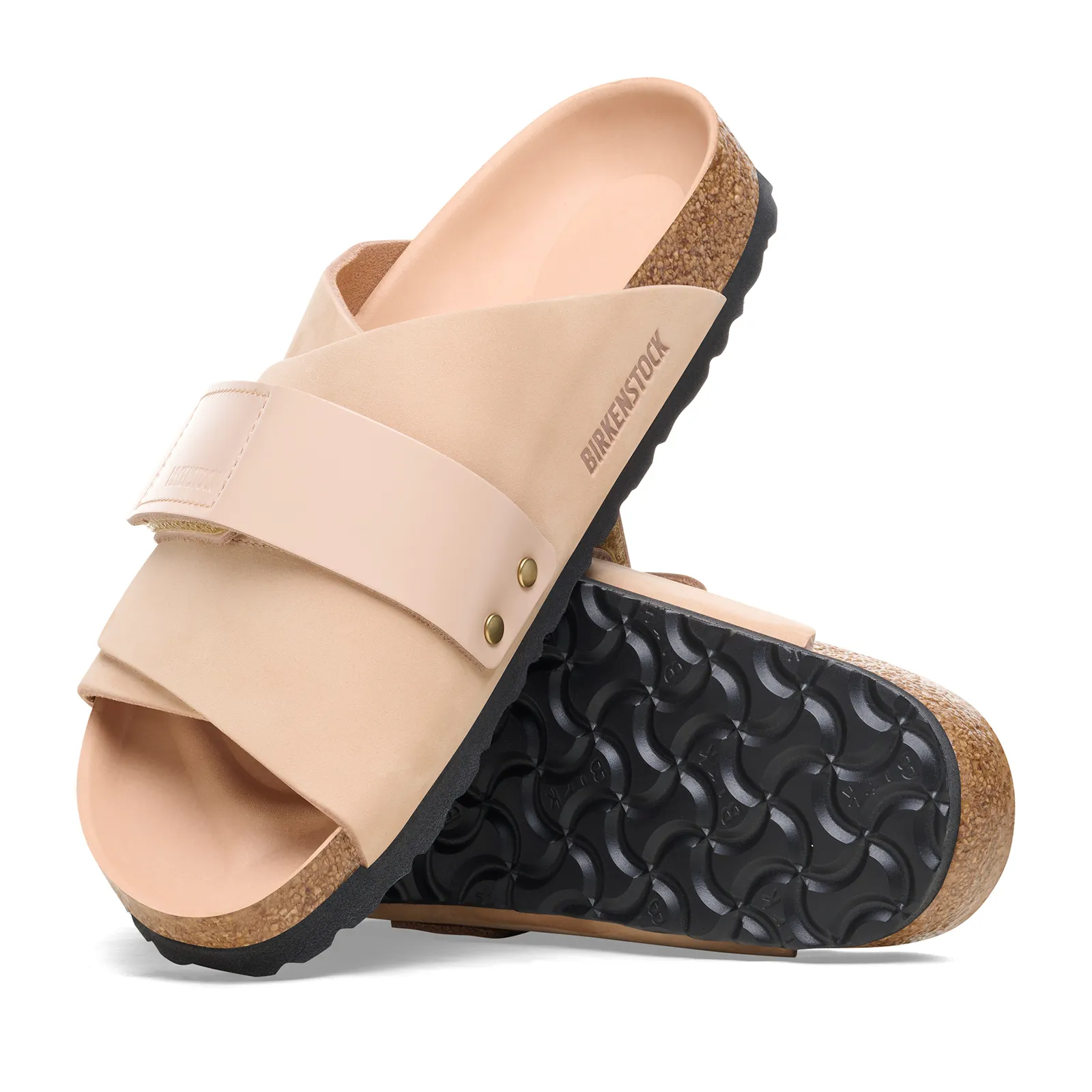 Birkenstock Kyoto Hex Slide Sandal (Women) - High Shine New Beige Nubuck