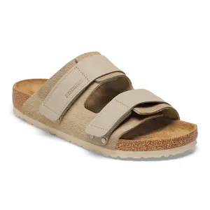 Birkenstock Uji Slide Sandal (Men) - Taupe Suede/Taupe Nubuck