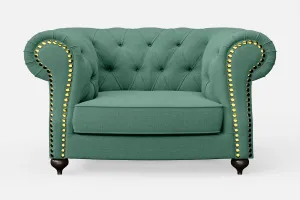 Bitonto Armchair Mint Green Linen Fabric