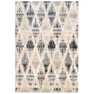 Blue Mottled Trellis Living Room Rug - Polly