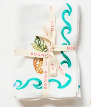 Bonnie & Neil | Mixed Surf Embroidered Linen Napkins