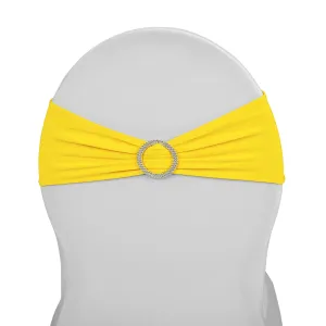 Buckle Spandex Stretch Chair Band - Bright Yellow