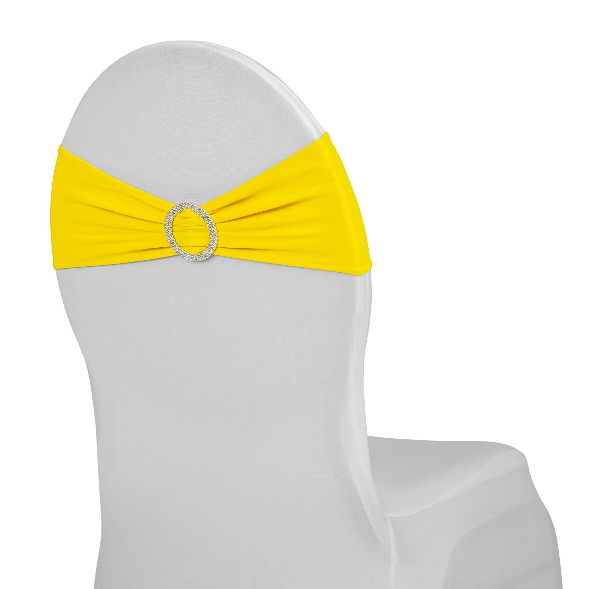 Buckle Spandex Stretch Chair Band - Bright Yellow