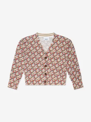 Burberry Girls Nicolette Bears Cardigan in Beige