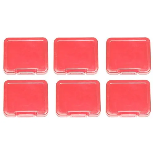 Cases for SD SDHC & Micro SD memory cards tough plastic storage holder covers - 6 pack Red | ZedLabz