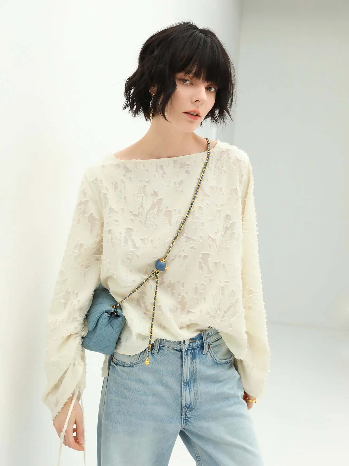 Chic White Off Shoulder Chiffon Top