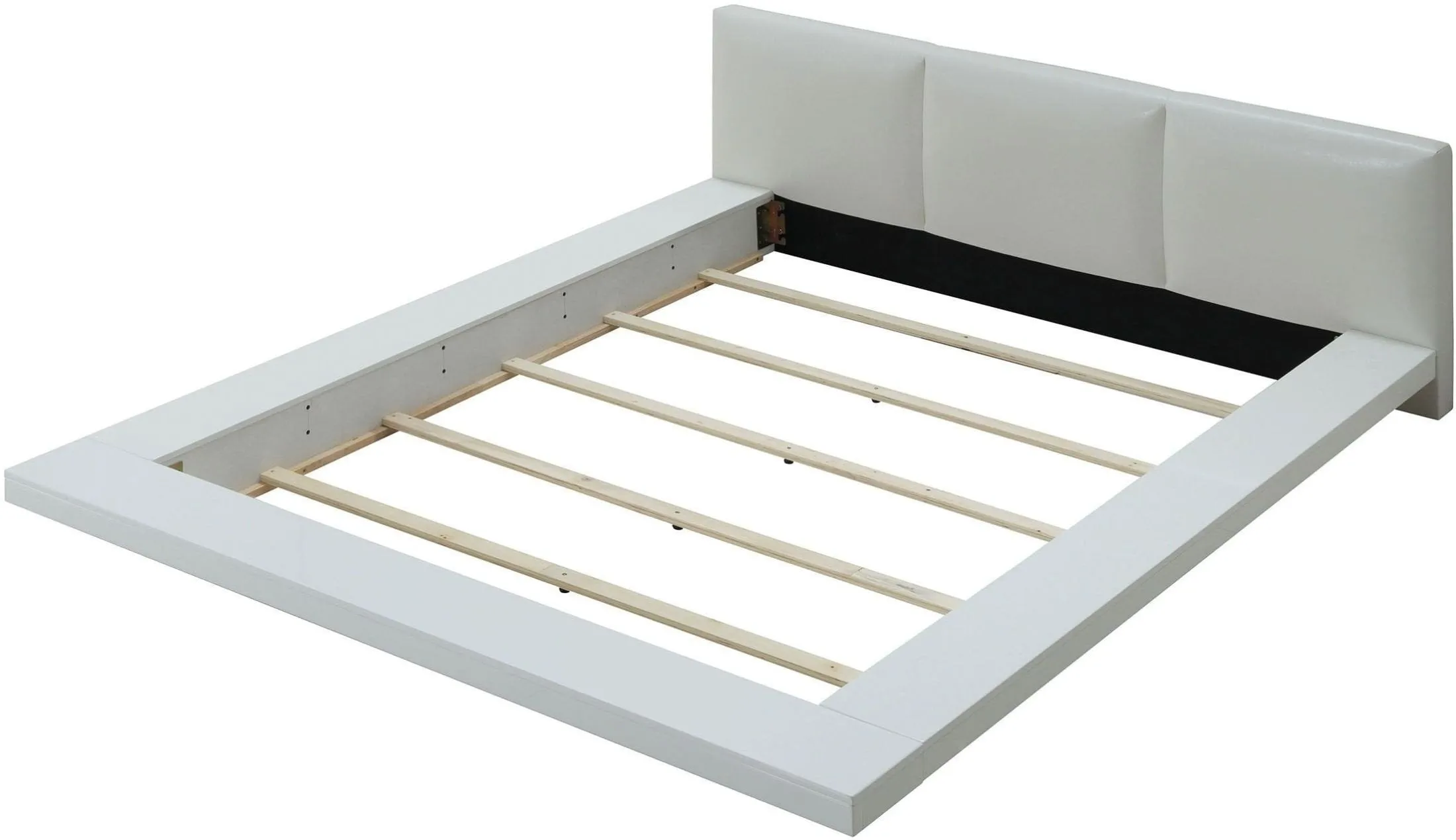 Christie High Gloss White Upholstered Platform Bed