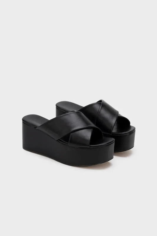 CRISS CROSS WEDGE HEEL SLIDE