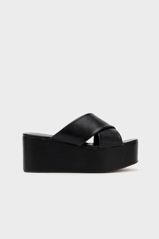 CRISS CROSS WEDGE HEEL SLIDE