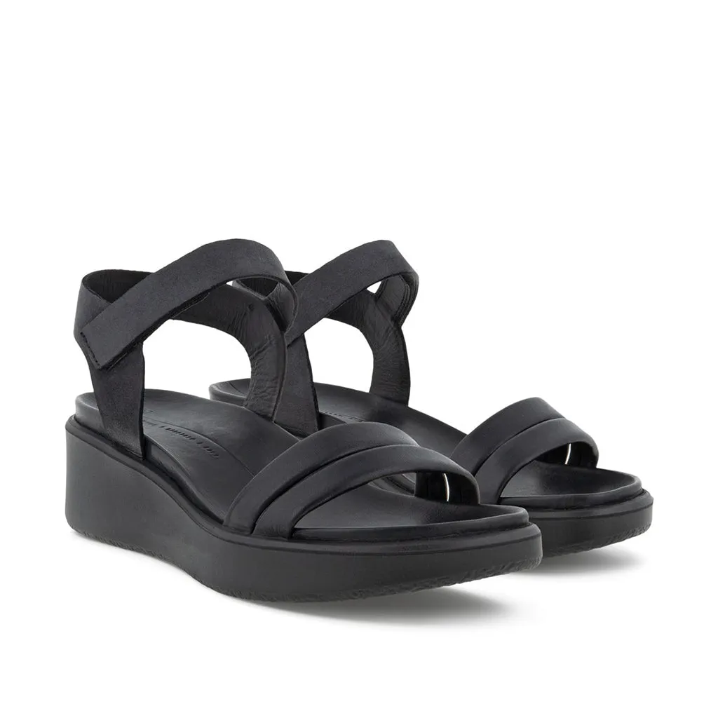 ECCO Women's Flowt LX Wedge Sandal in Black/Black