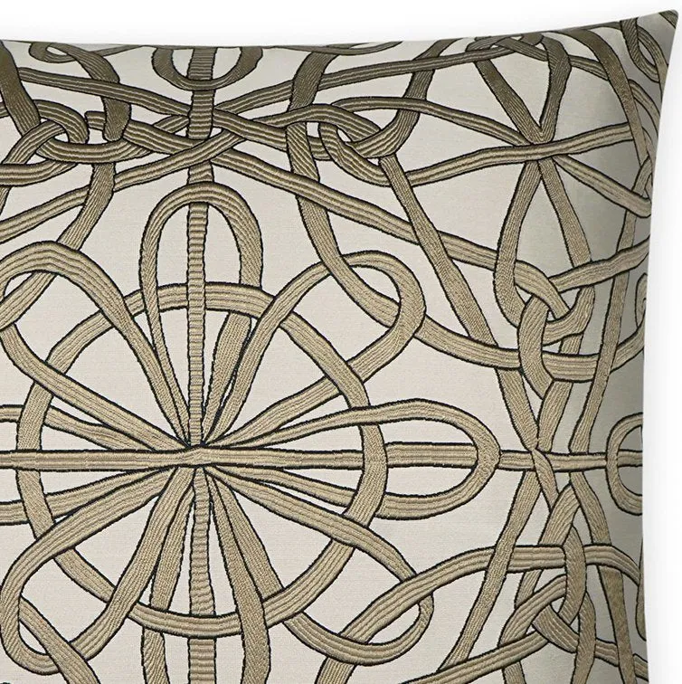 Elegance Jacquard Knots Pillow-Taupe