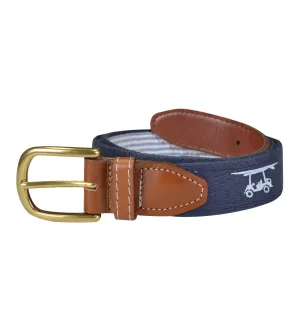 Embroidered Golf Cart Belt - Navy