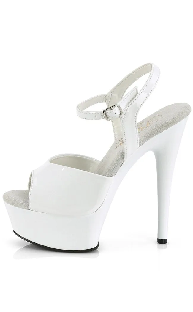 EXCITE-609 White Patent Platform Heels