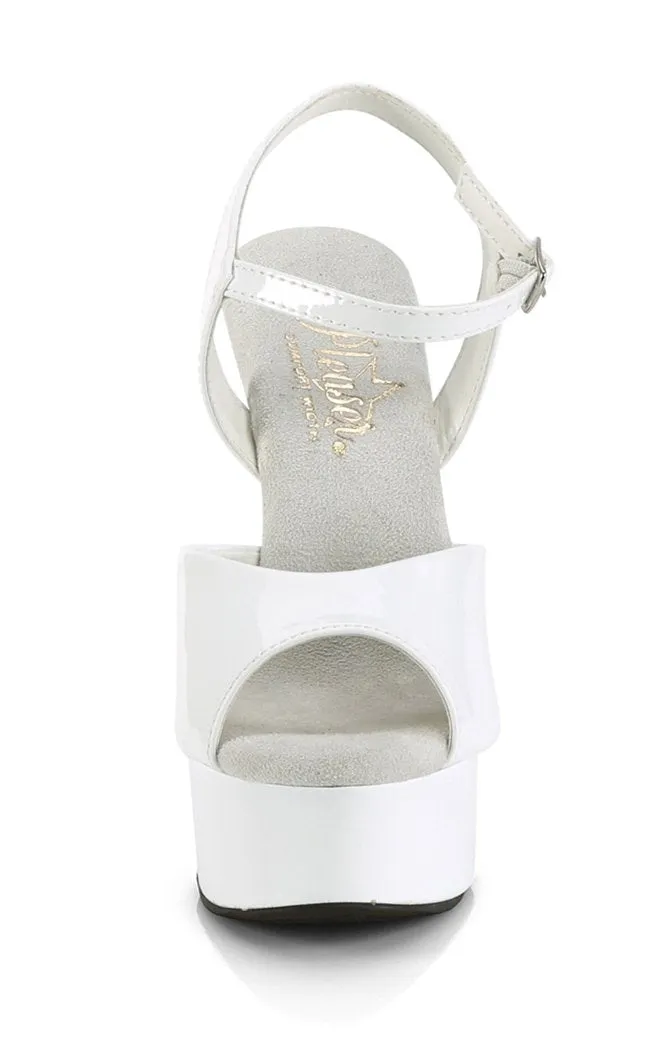 EXCITE-609 White Patent Platform Heels