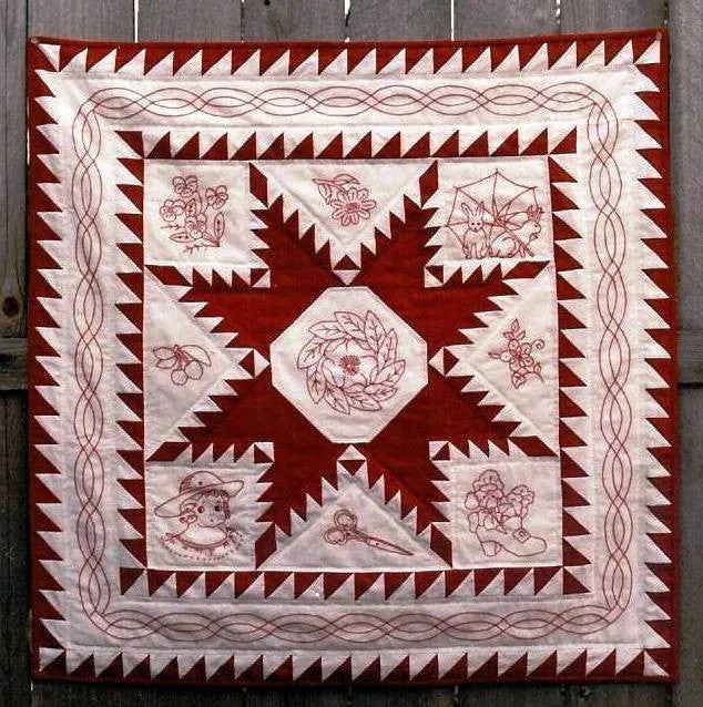 Feathered Star Redwork Pattern