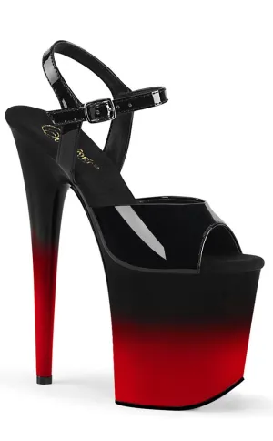 FLAMINGO-809BR-H Red-Black Platform Heels