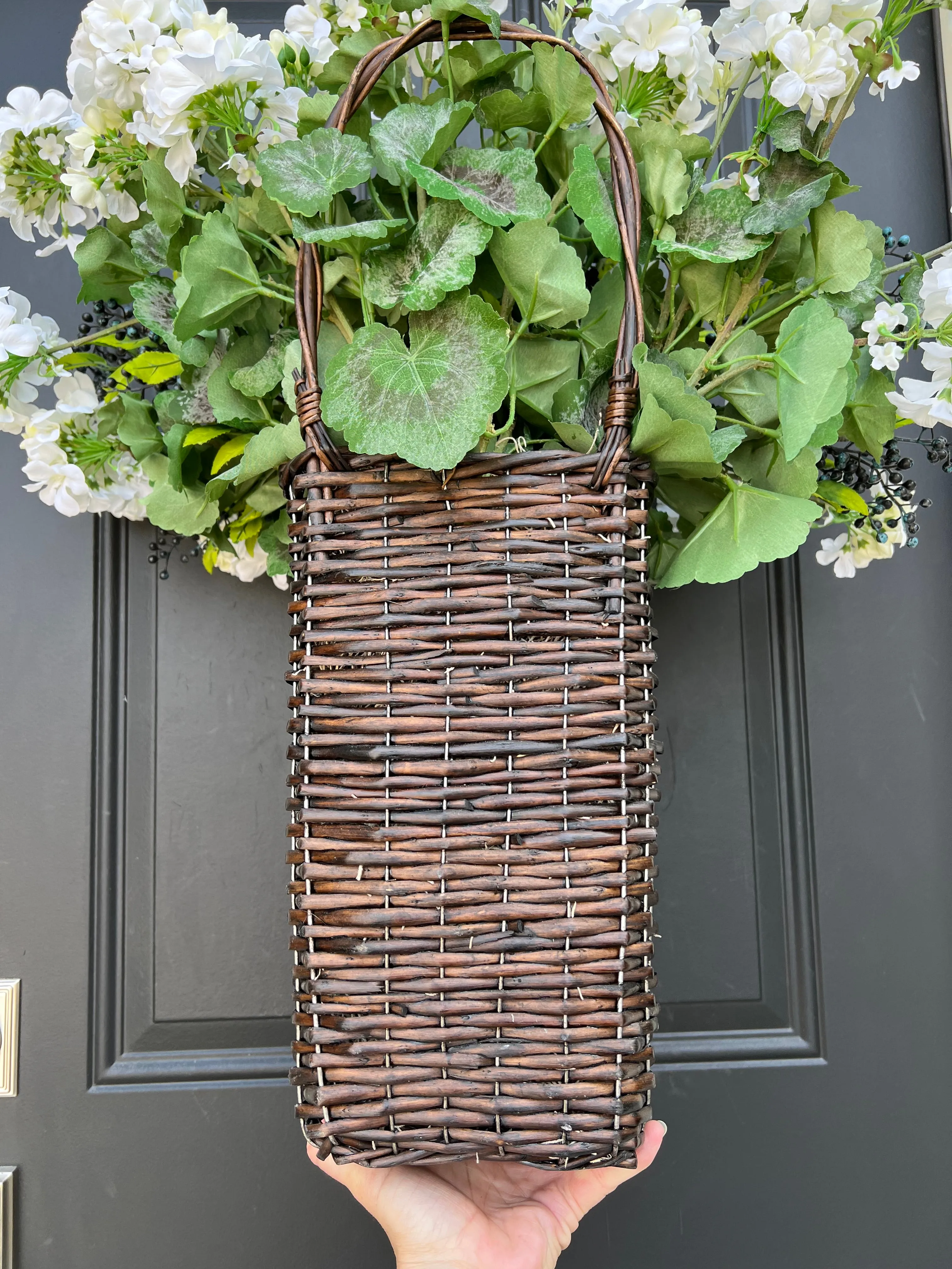 Geranium & Berry Basket Wreath for Summer