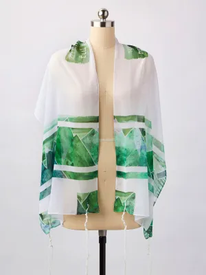 Green Mountain Tallit by Sara Resnik