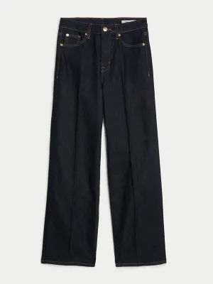 High waisted smart wide leg jeans