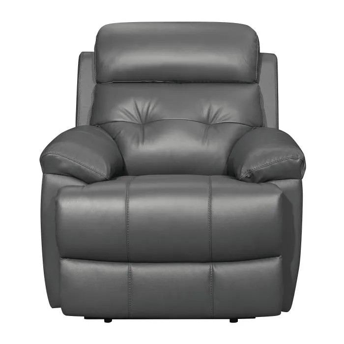 Homelegance Furniture Lambent Double Reclining Chair in Dark Gray