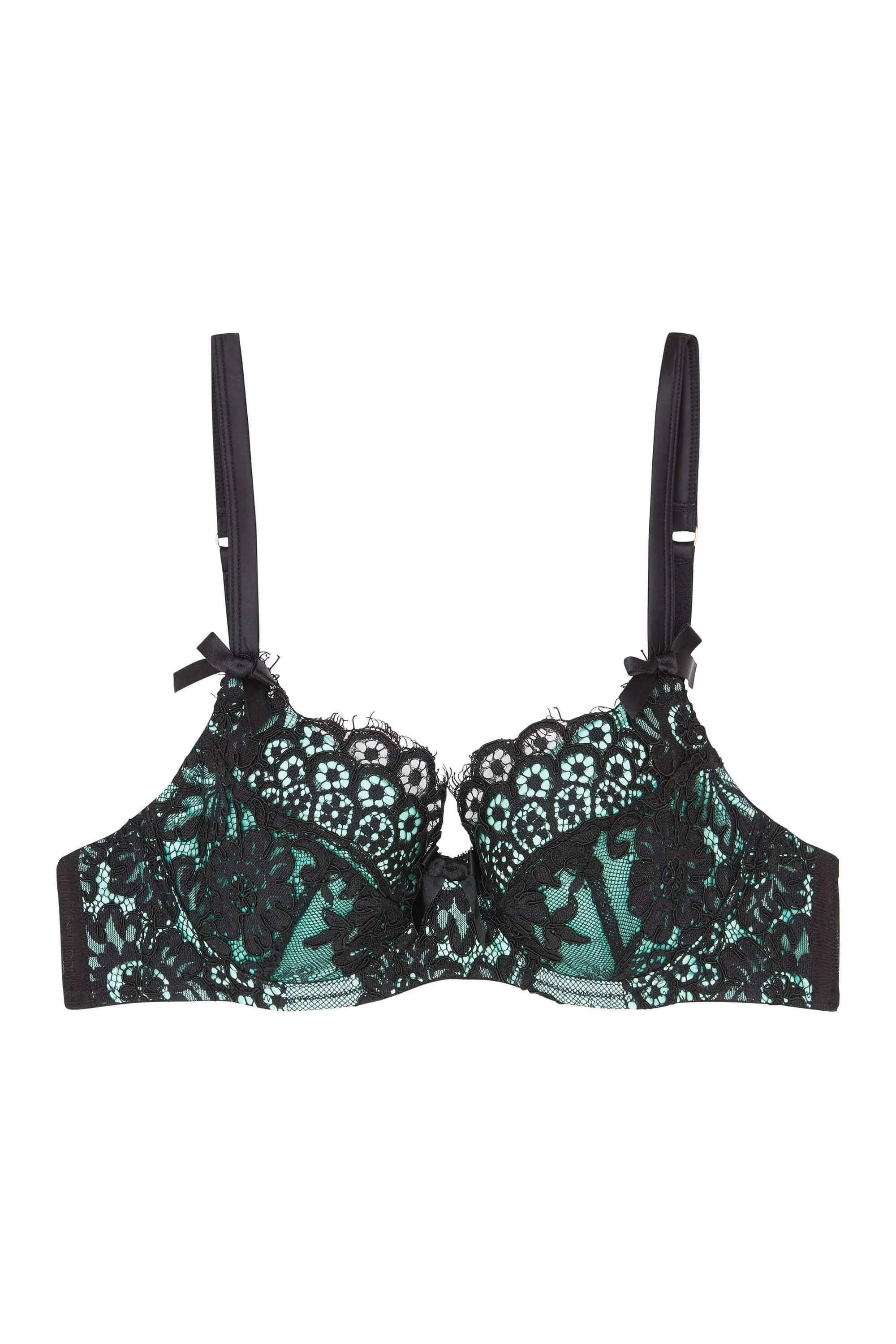 Jaquelina Mint Contrast Plunge Bra