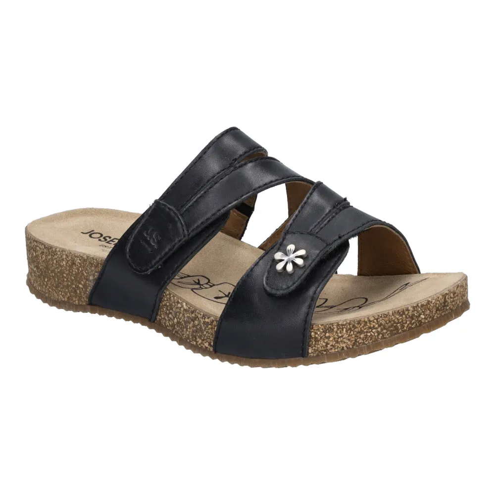 Josef Seibel Tonga 82 Sandal  in Black & Camel