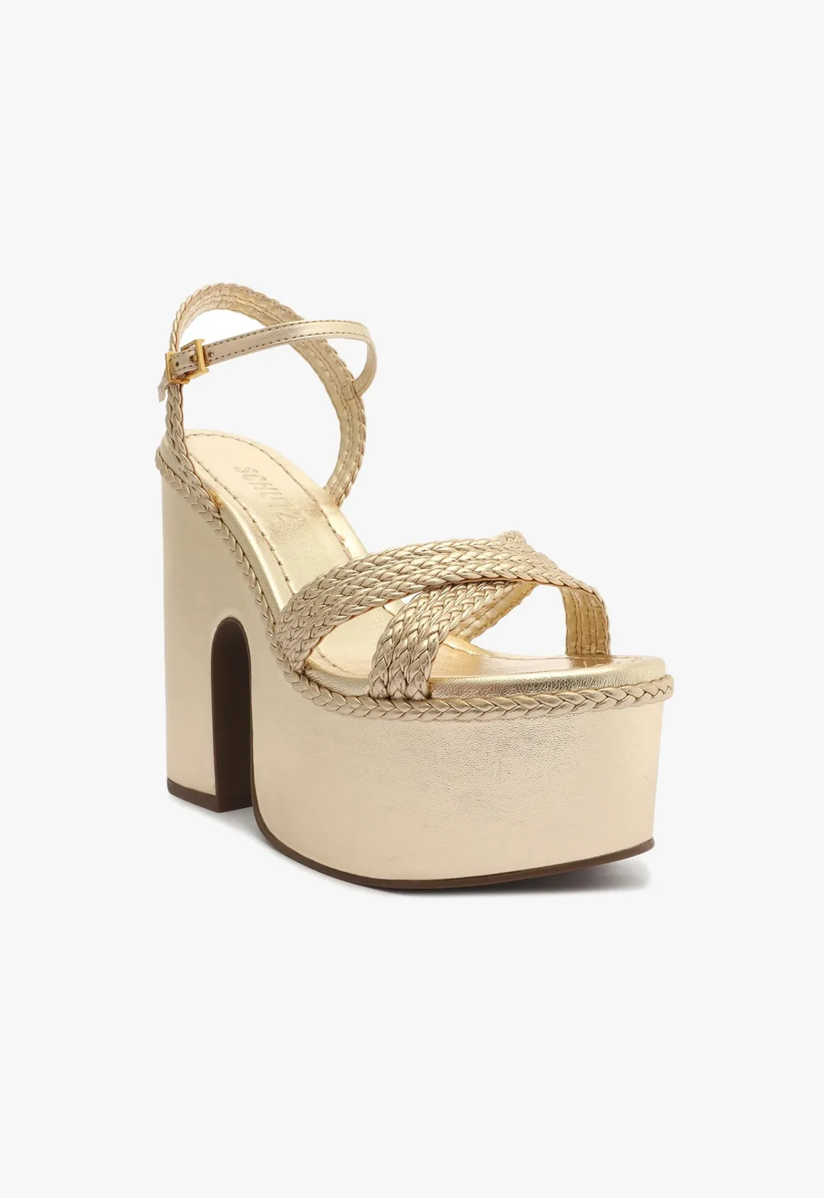 Karima Cutout Metallic Nappa Sandal