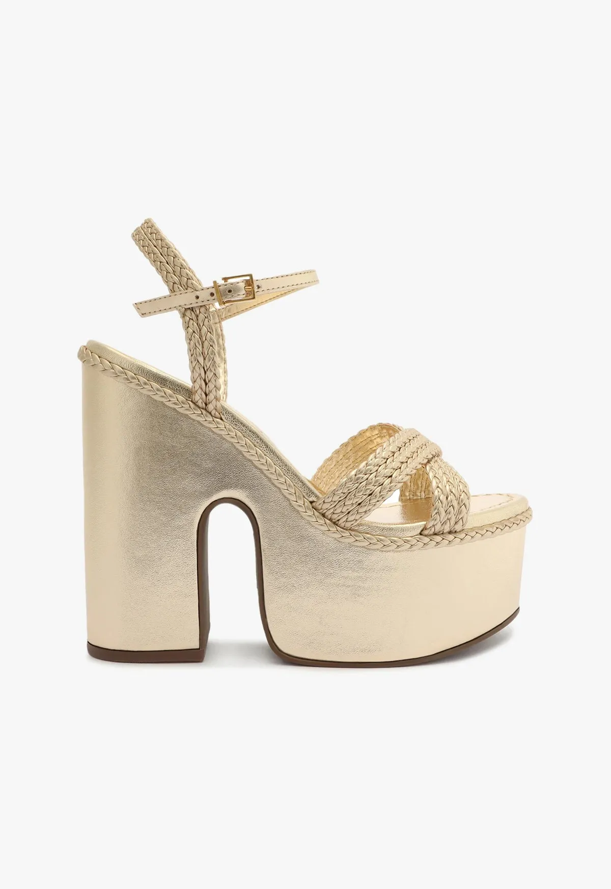 Karima Cutout Metallic Nappa Sandal