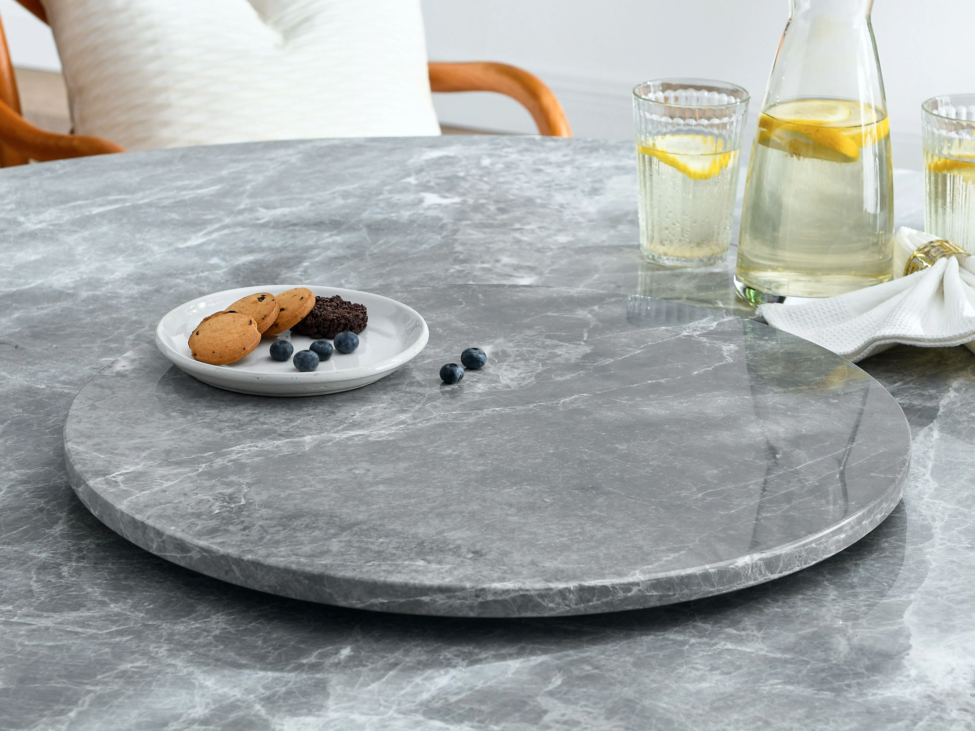 Kaza - Marble Lazy Susan - Gray