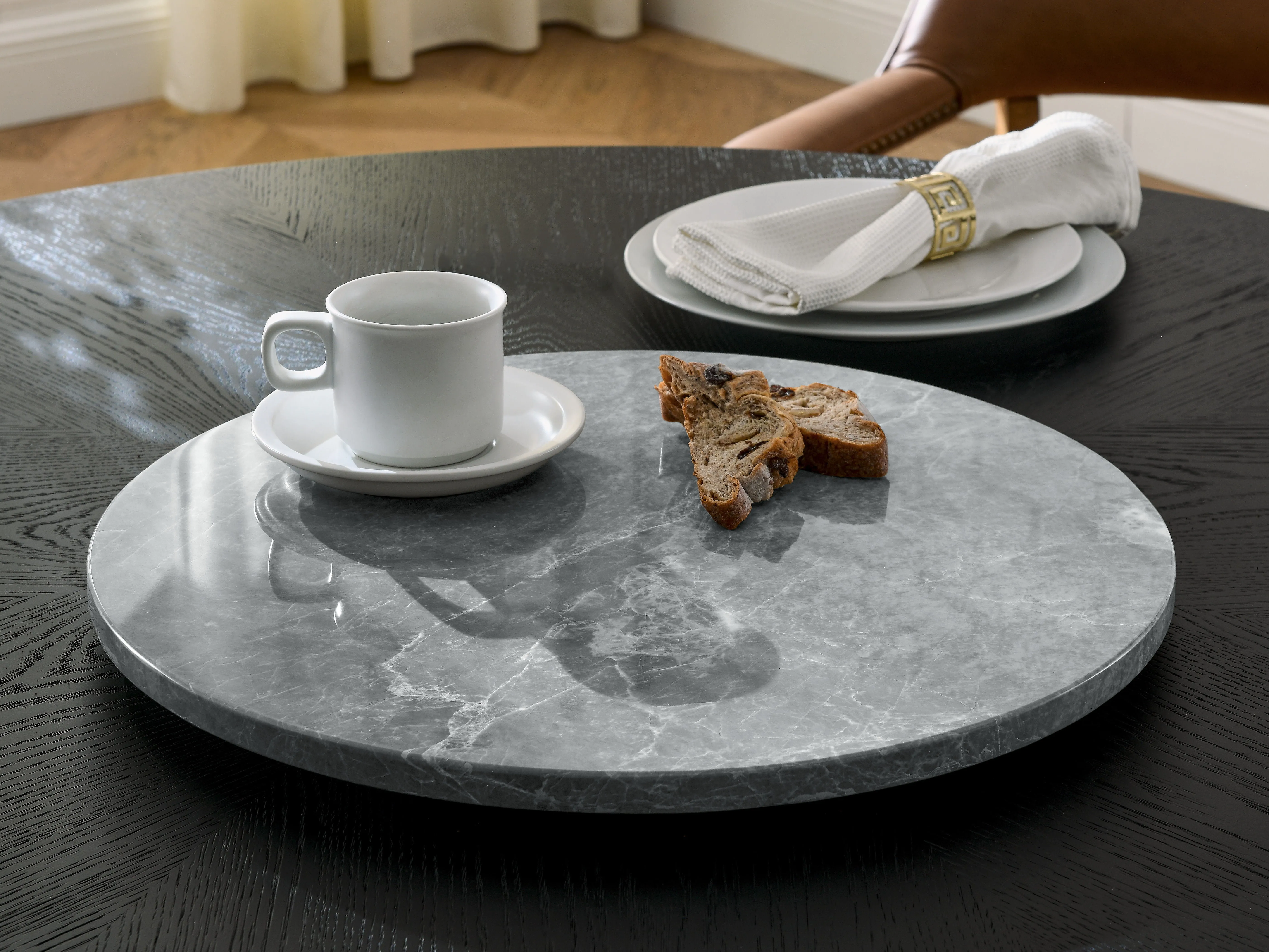 Kaza - Marble Lazy Susan - Gray