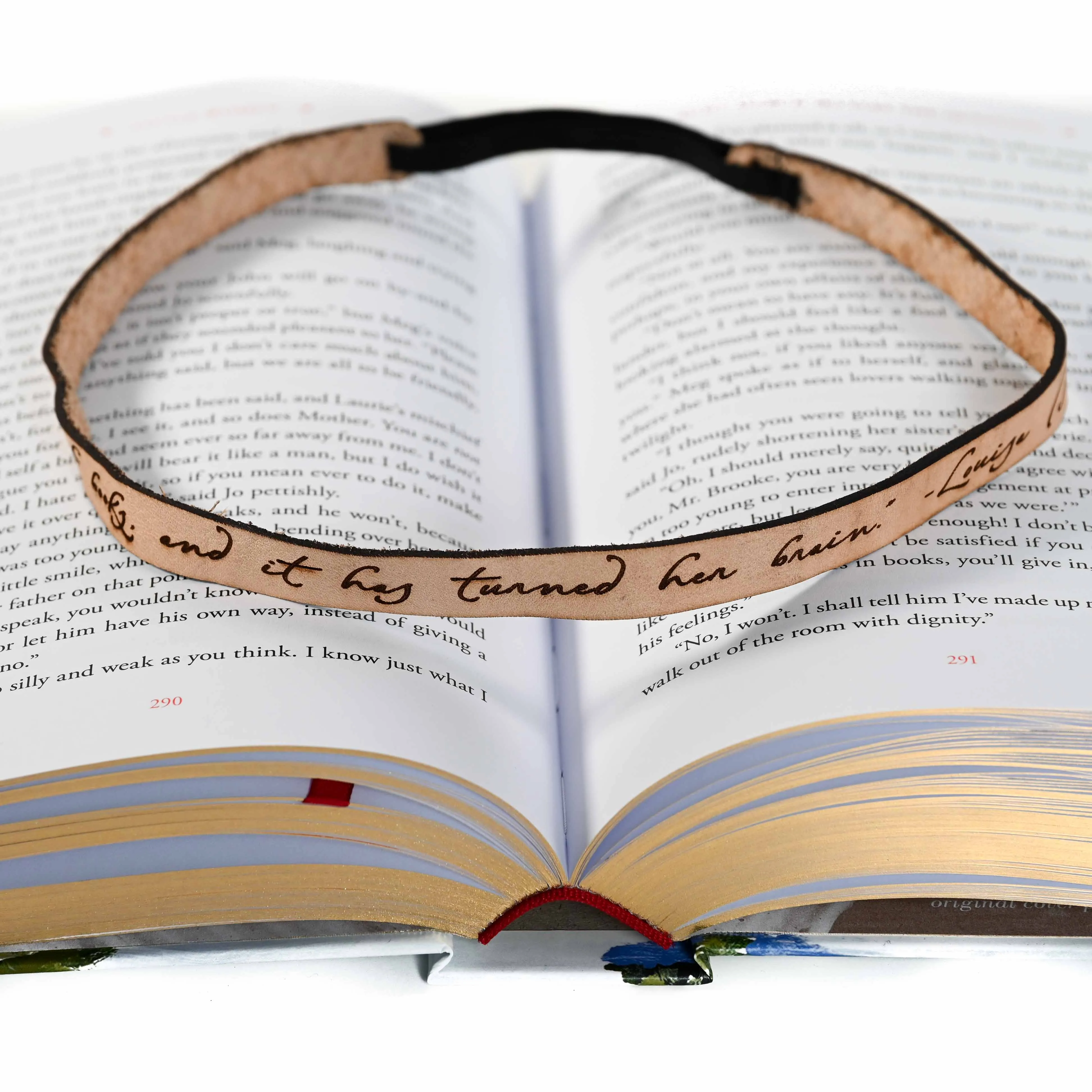 Louisa May Alcott Leather Quote Headband