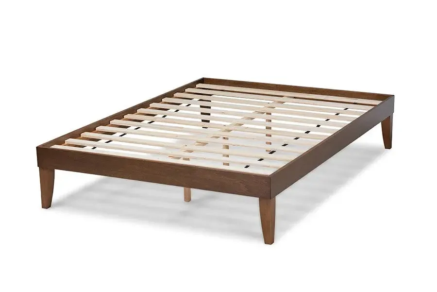 Lucina Walnut Brown Platform Bed Frame (Queen)