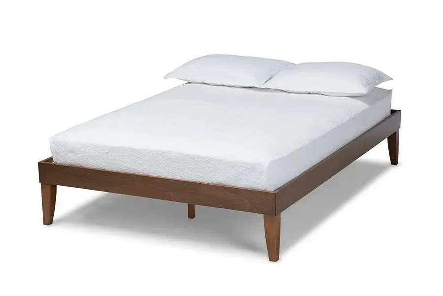 Lucina Walnut Brown Platform Bed Frame (Queen)