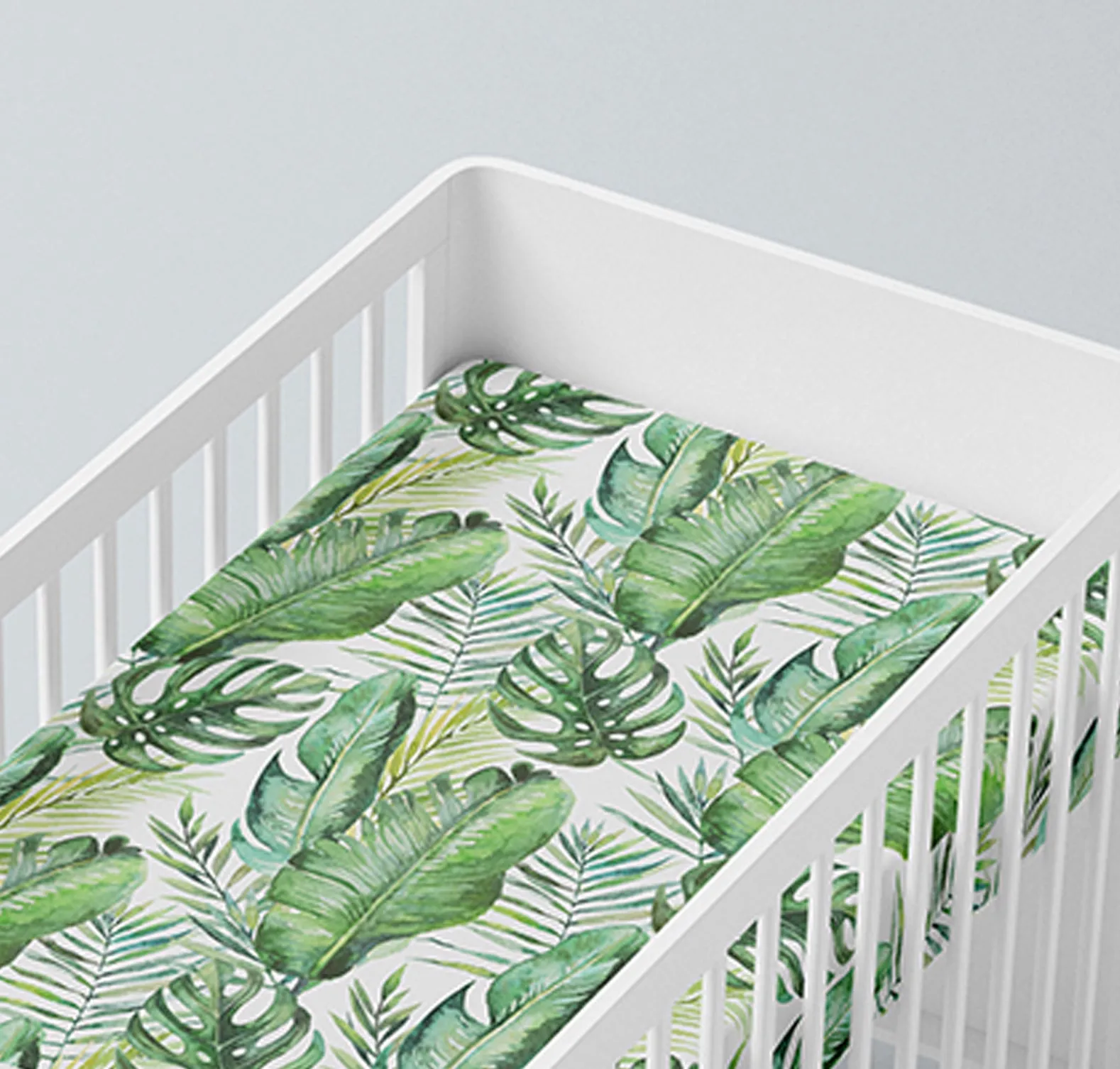 Mama Shack - Banana Leaf Muslin Fitted Cot Sheet