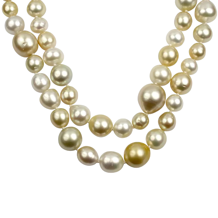 Mastoloni 18k Yellow Gold Pearl Strand Necklace 37.5"