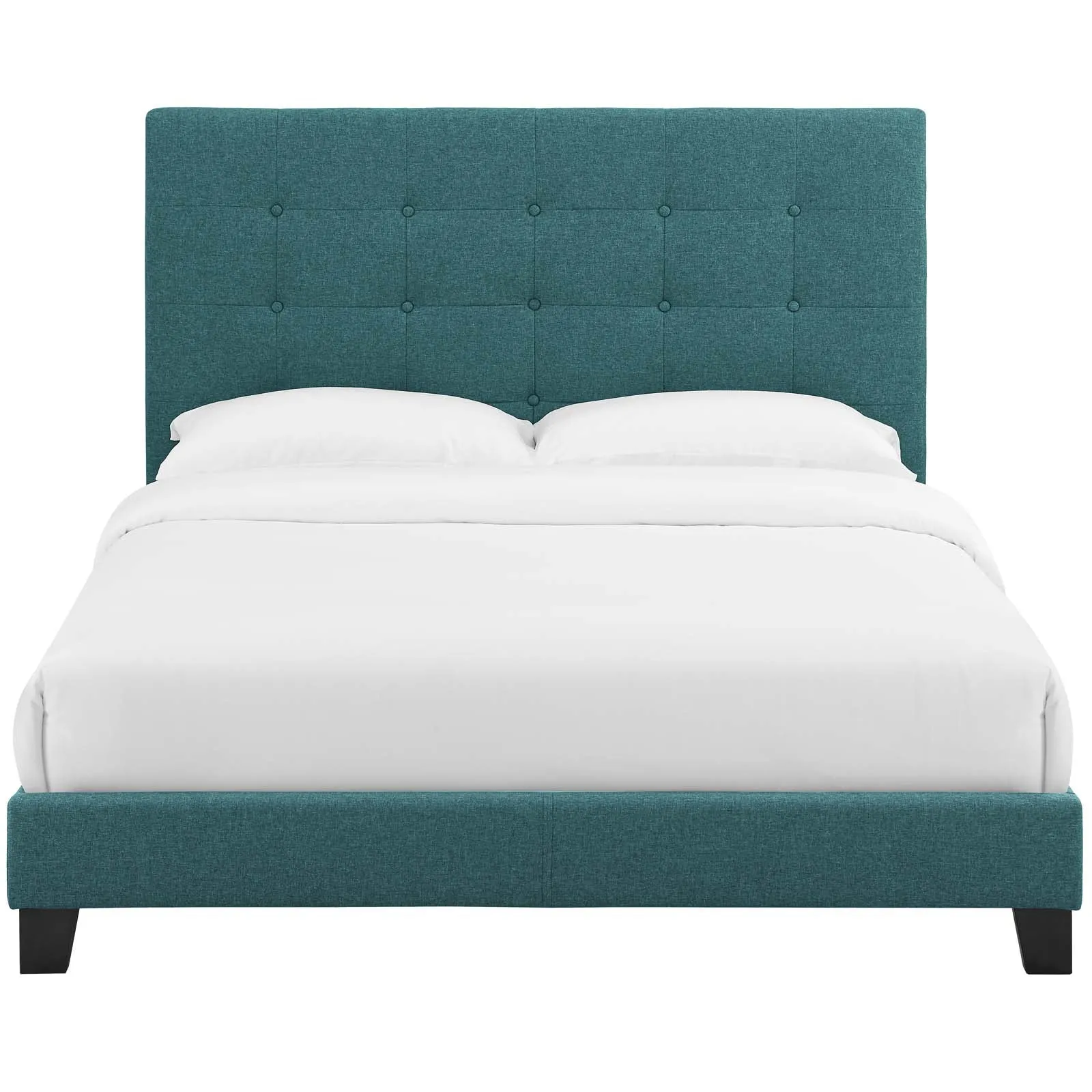 Melanie Queen Tufted Button Upholstered Fabric Platform Bed